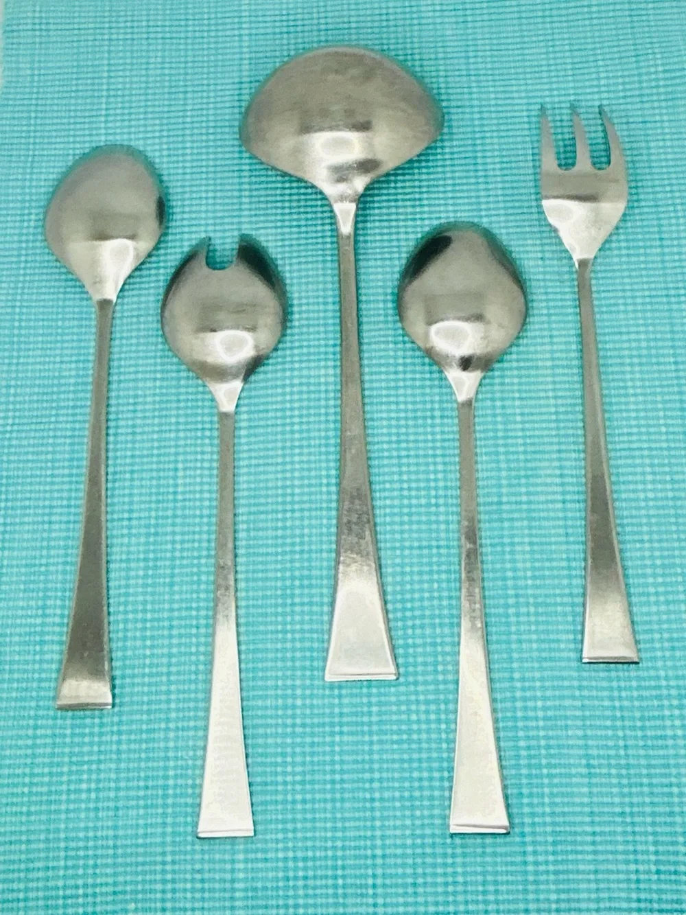 Vintage Zani Zani Sabrina Italy Stainless 5 Piece Hostess Serving Set Mcm Moleri